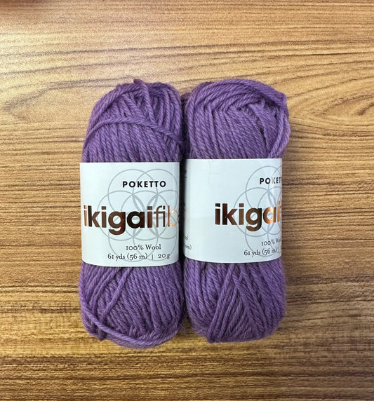 Ikigai Fiber - Poketto Kollective Mini Skein - 100% wool - grape