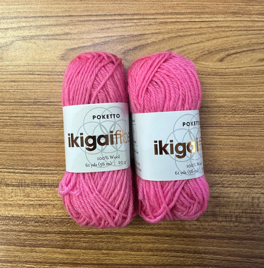 Ikigai Fiber - Poketto Kollective Mini Skein - 100% wool - bubble gum