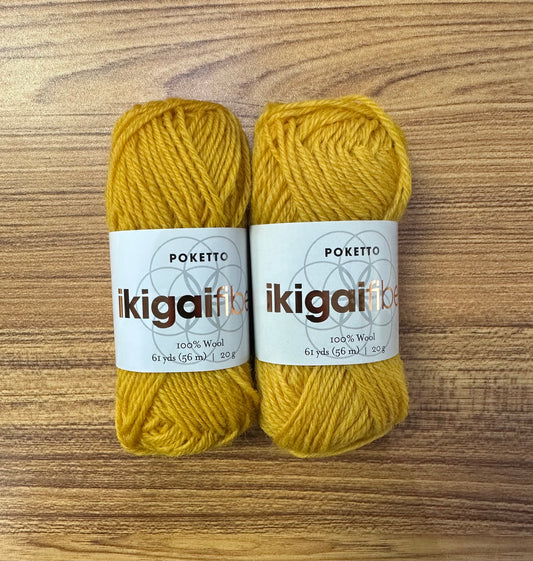 Ikigai Fiber - Poketto Kollective Mini Skein - 100% wool - gold