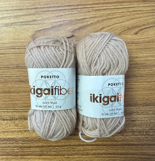 Ikigai Fiber - Poketto Kollective Mini Skein - 100% wool - oat