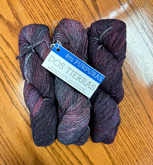 Malabrigo - Dos Tierras - 100% Superwash Merino - Purpuras - 872