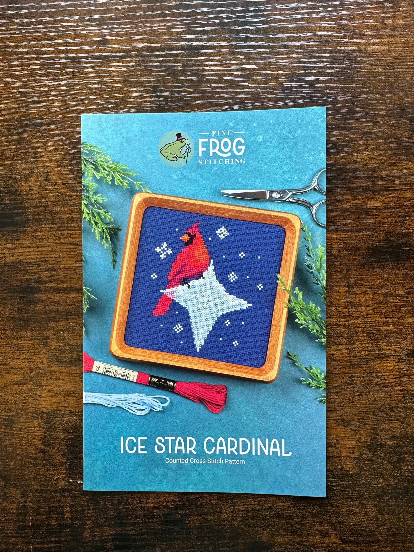 Fine Frog Stitching - Ice Star Cardinal