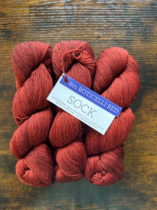 Malabrigo - Sock - Boticelli Red 801 - 100% Superwash Merino - Fingering