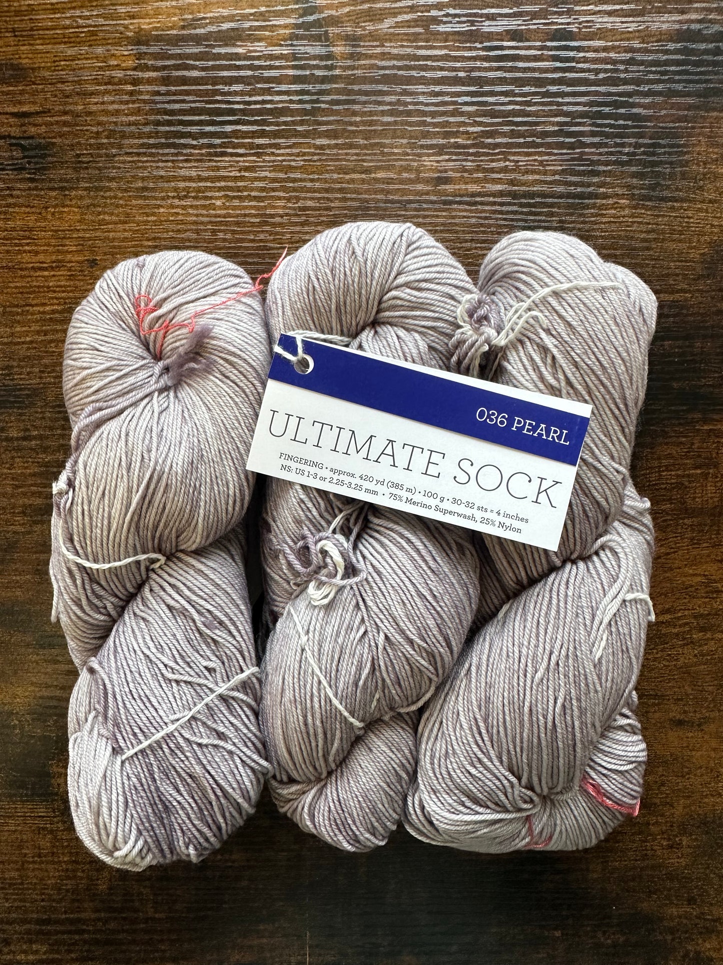 Malabrigo - Ultimate Sock - Pearl 036 - 75% Superwash Merino/25% Nylon - Fingering