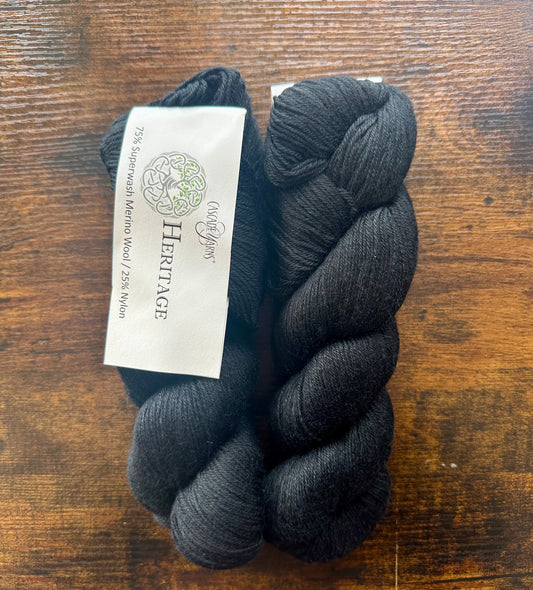 Cascade Yarns Heritage - 75% Superwash Merino/25% Nylon - Black - 5672