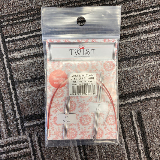 ChiaoGoo Twist Short Combo Set US Size 1.5 -2 "& 3 " tips