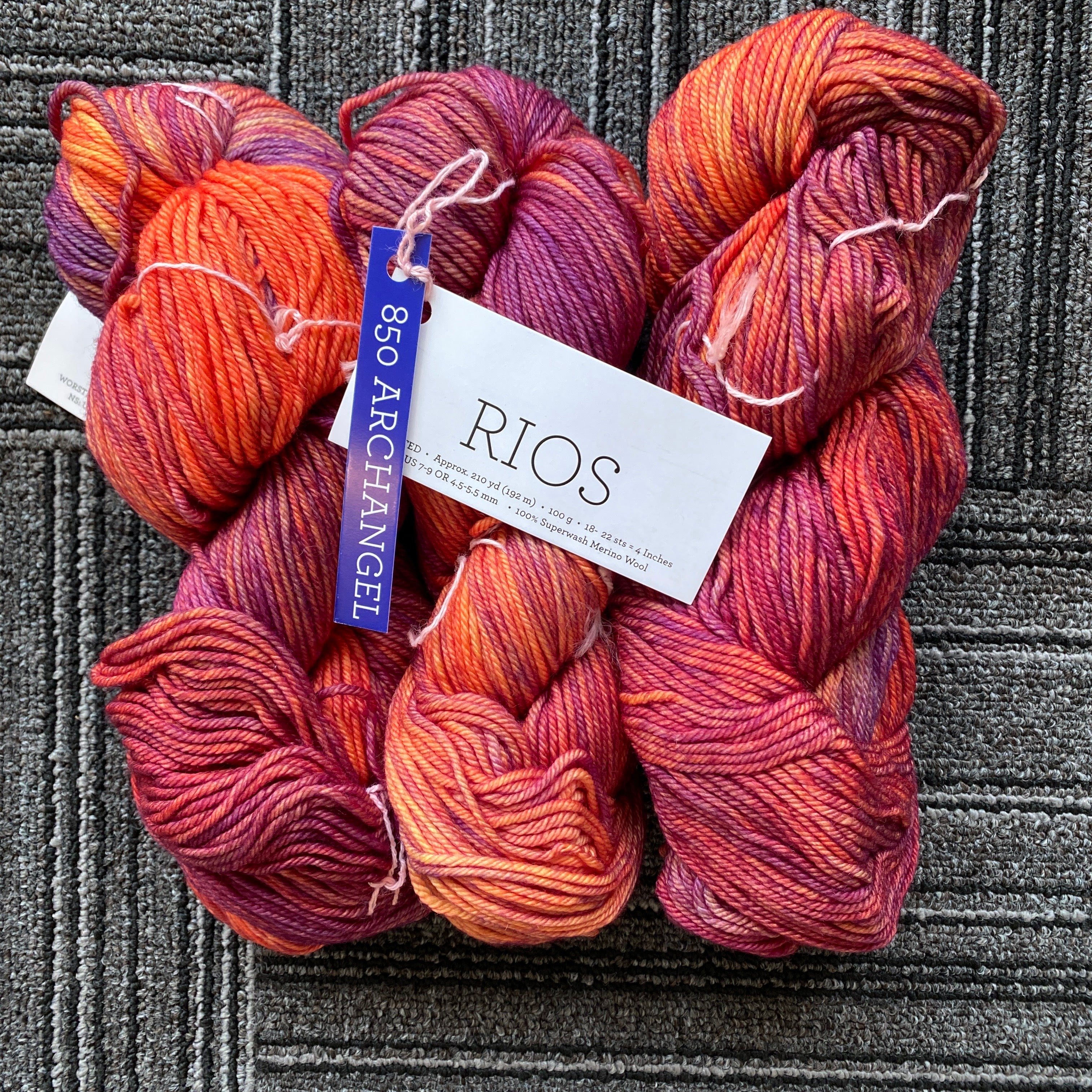 850 Florida Thread Malabrigo - Rios - Archangel 850 - 100% Superwash Merino Wool - Worste ...