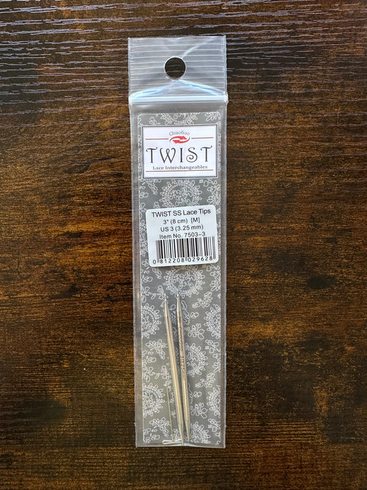 ChiaoGoo Twist SS Lace Tip 3" Interchangeable US 3 (3.25mm)