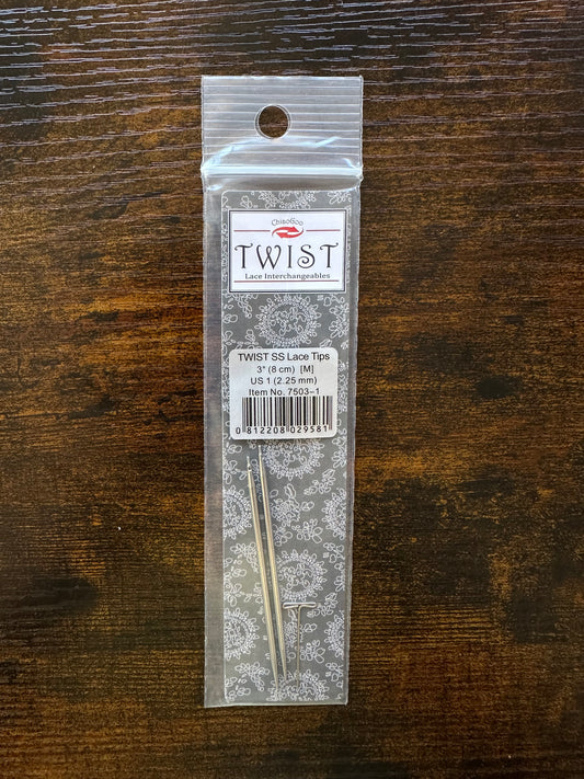 ChiaoGoo Twist SS Lace Tip 3" Interchangeable US 1 (2.25mm)