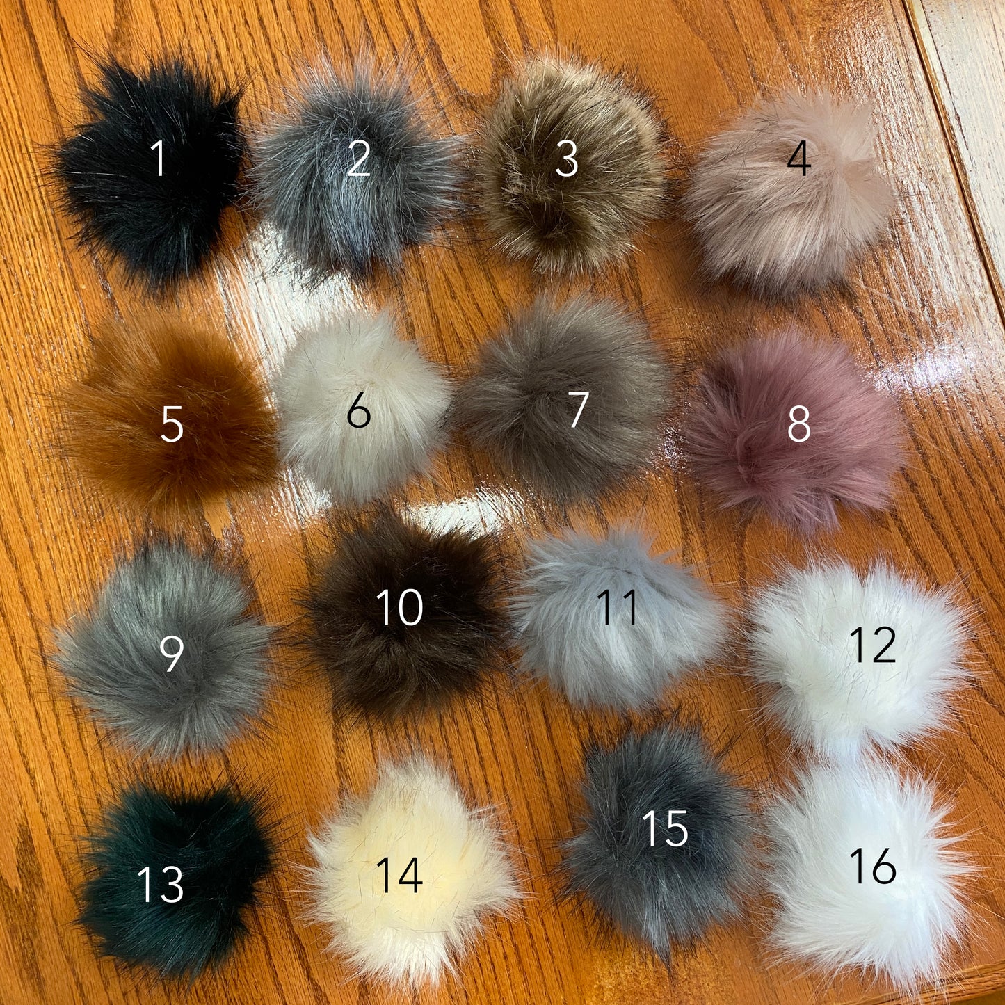 Faux Pom Poms for hats 6"- various colors