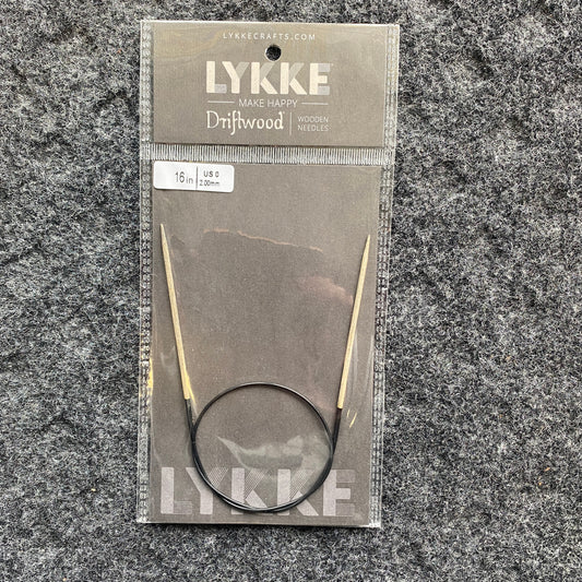 Lykke Driftwood Wooden Circular Needles 16 inch - US 0 (2.00 mm)