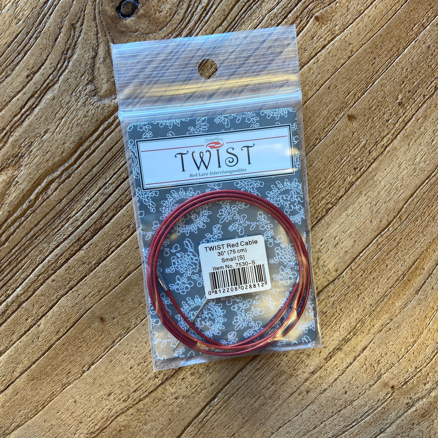 ChiaoGoo Twist Red Cable Small Lace Interchangeable Cord - 30"K