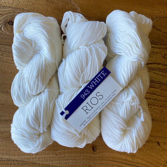 Malabrigo - Rios - White 943 - 100% Superwash Merino Wool - Worsted