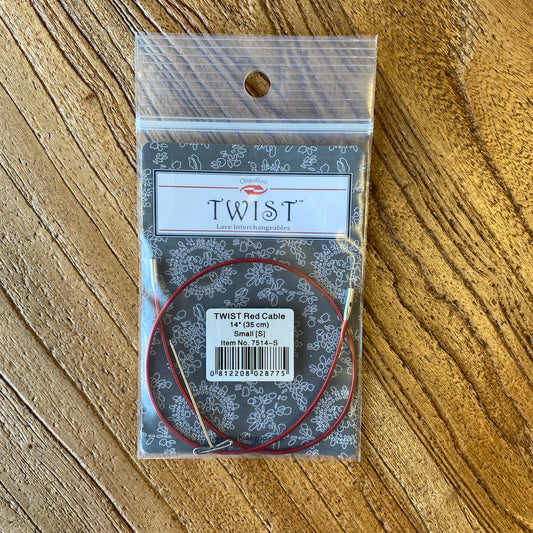 ChiaoGoo Twist Red Cable Small Lace Interchangeable Cord - 14"