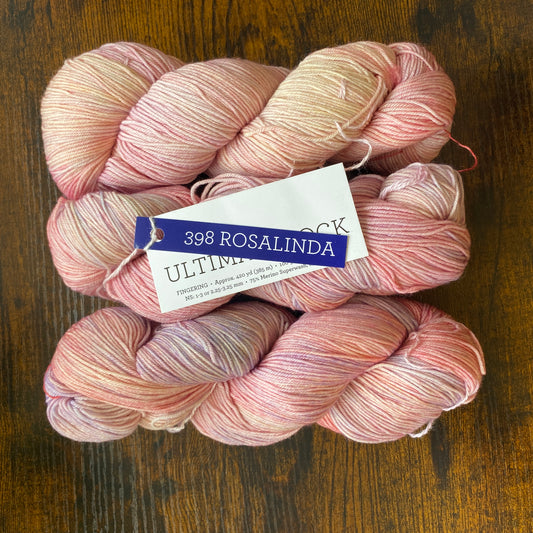 Malabrigo - Ultimate Sock - 75% Superwash Merino, 25% Nylon, Rosalinda - 398