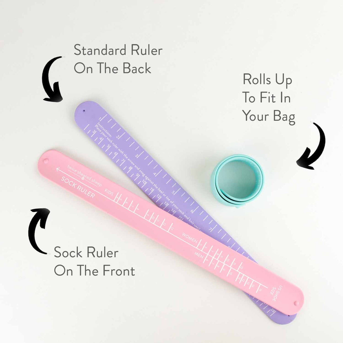 Twice Sheared Sheep - Sock Sizing Bracelet Ruler - Mint
