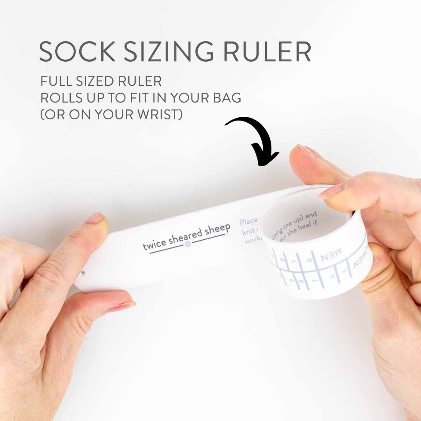 Twice Sheared Sheep - Sock Sizing Bracelet Ruler - Mint