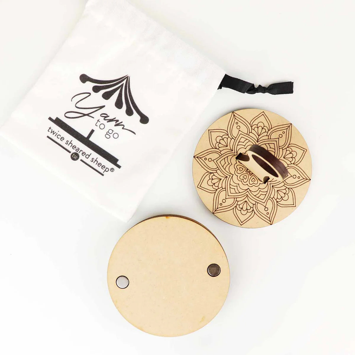 Twice Sheared Sheep - Sheep Yarn to Go Carousel Wrist Strap - Black