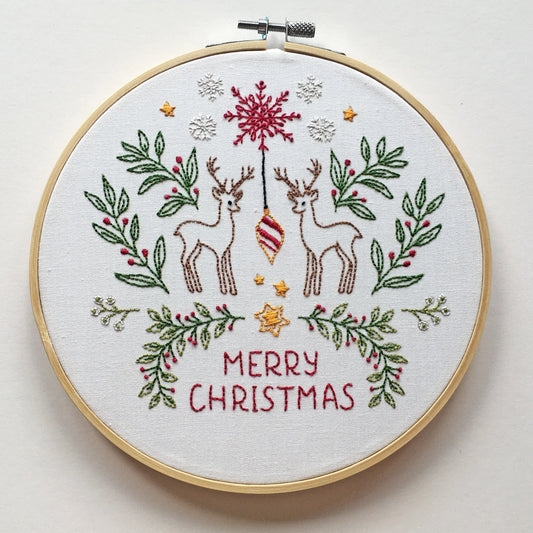 Embroidery - Cinnamon Stitching - Merry Christmas w/reindeers - CSPP028